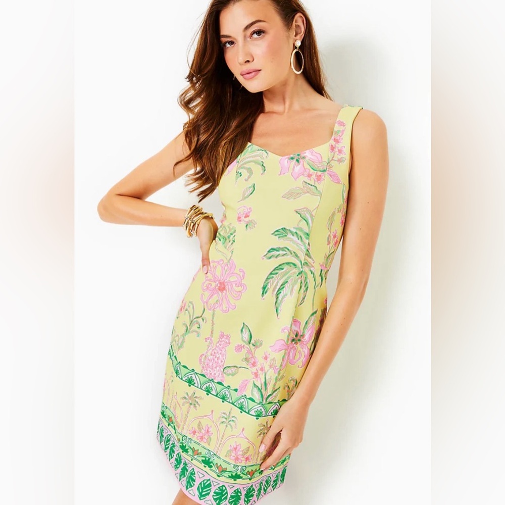 NWT LILLY PULITZER SIZE X-LARGE DEL REY STRETCH SHIFT DRESS *TROPICAL OASIS*🌴